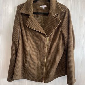 Womens Isaac Mizrahi live  motorcycle zip up lightweight‎ jacket size 1X